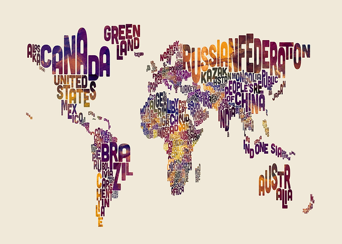 World Map Typography