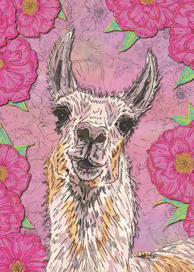 Perfectly Pink Llama
