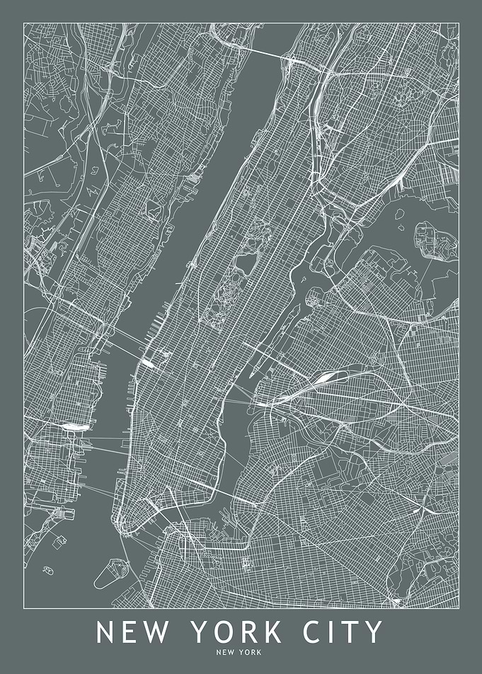 New York City Grey Map