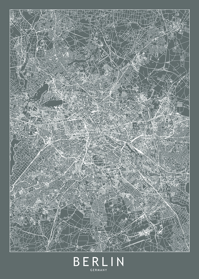 Berlin Grey Map