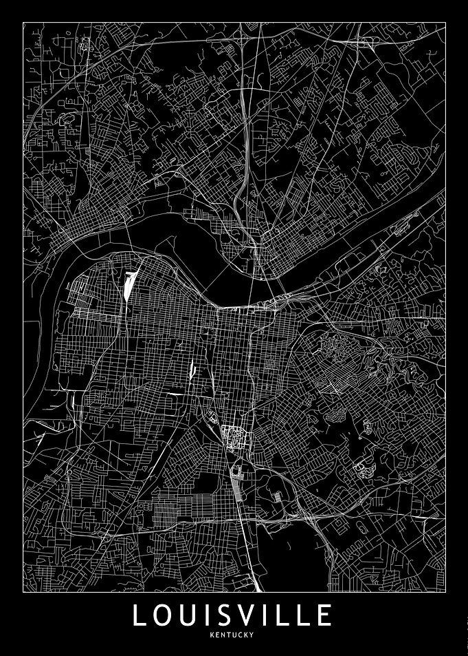 Louisville Black Map