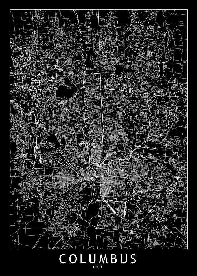Columbus Black Map