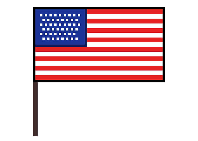 Pixel art USA flag steady