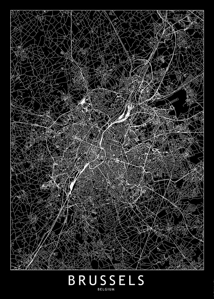 Brussels Black Map