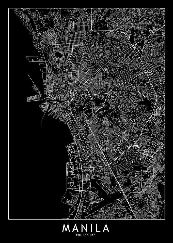 Manila Black Map