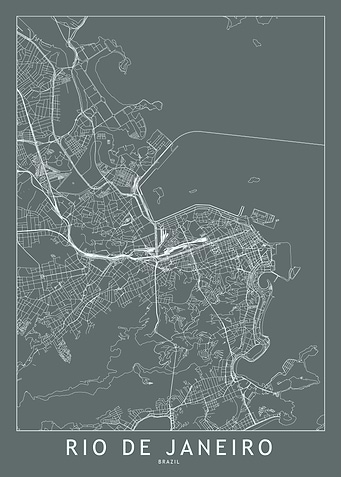 Rio De Janeiro Grey Map