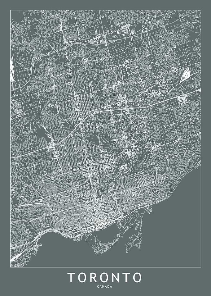 Toronto Grey Map