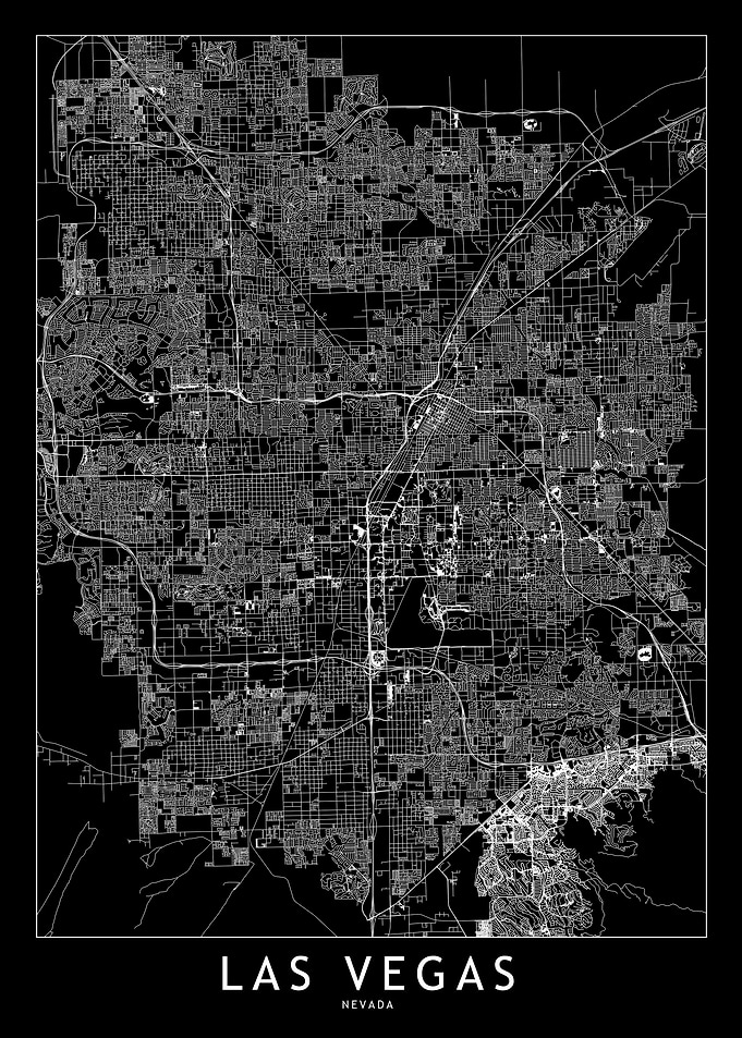 Las Vegas Black Map