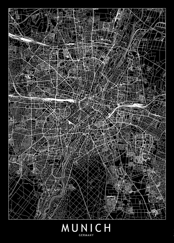 Munich Black Map