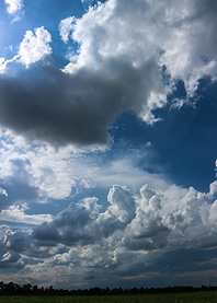 Blue sky over the clouds