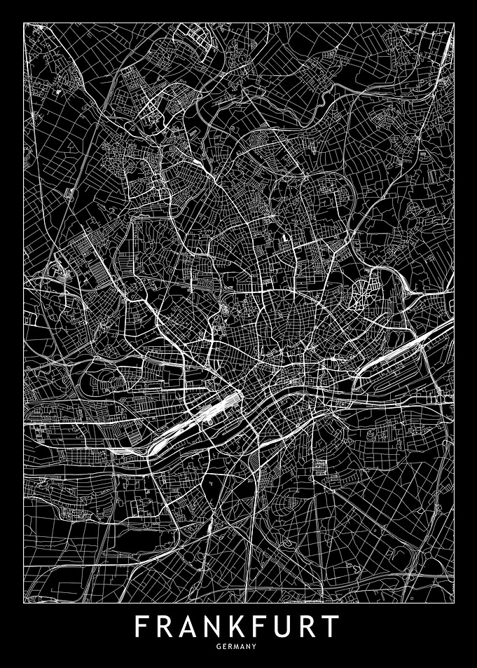 Frankfurt Black Map