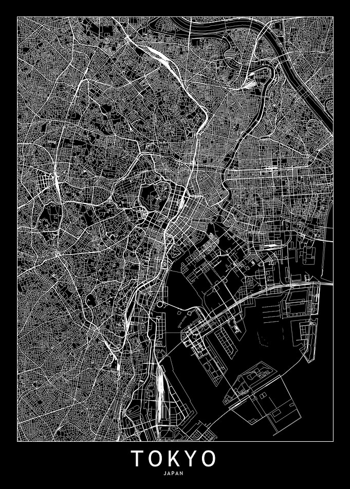 Tokyo Black Map