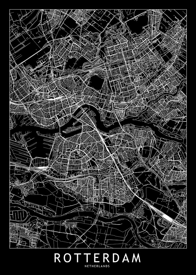 Rotterdam Black Map