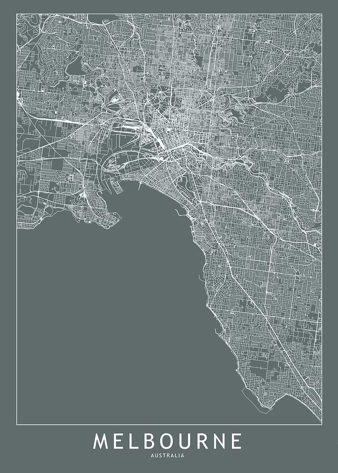 Melbourne Grey Map