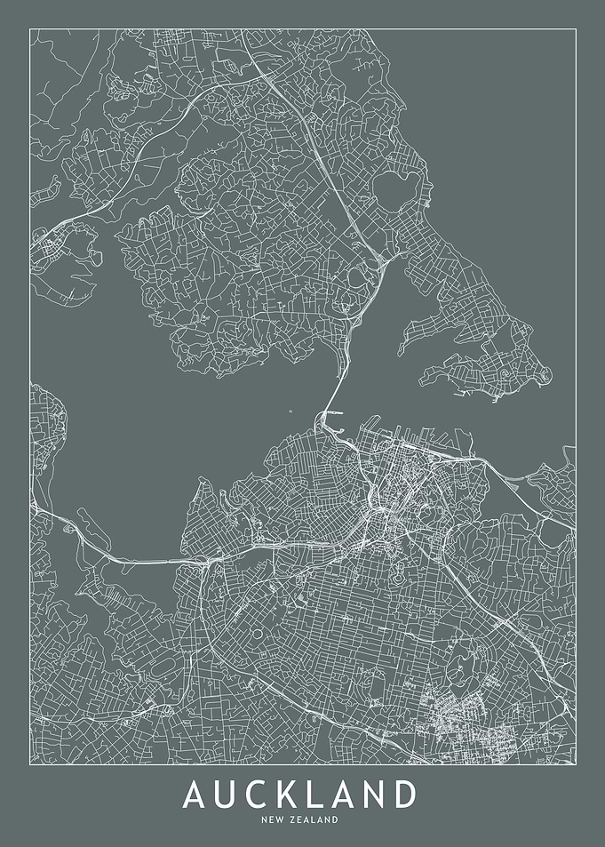 Auckland Grey Map