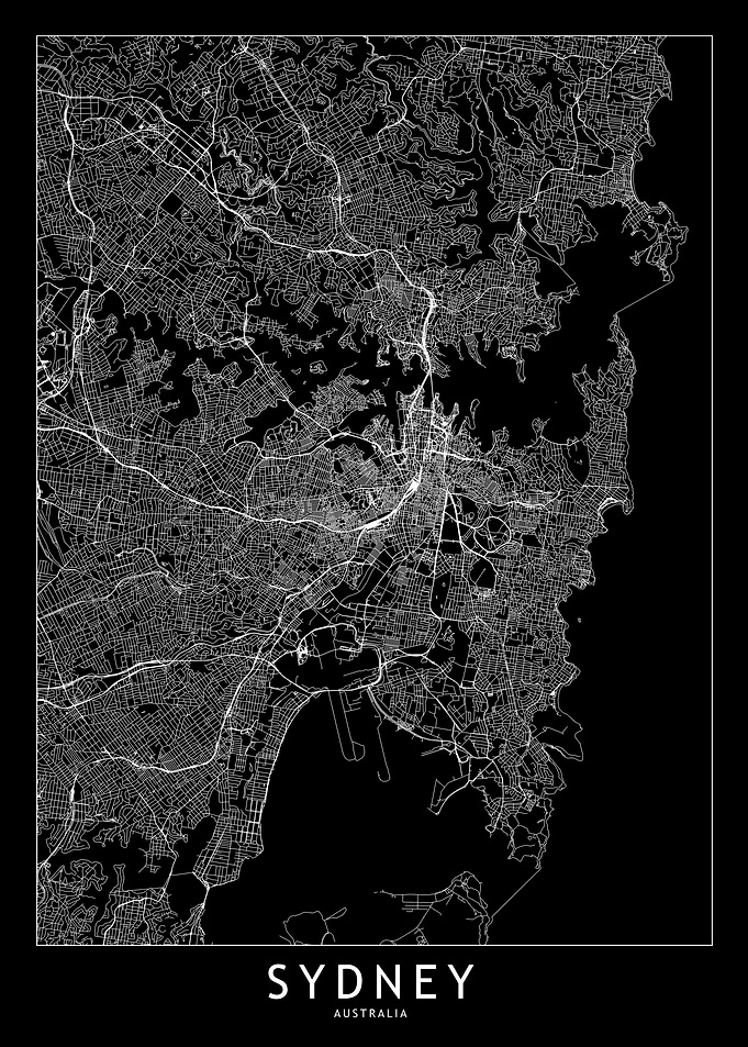 Sydney Black Map