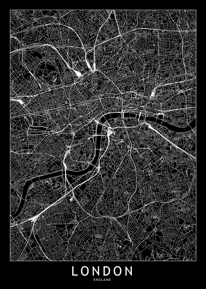 London Black Map