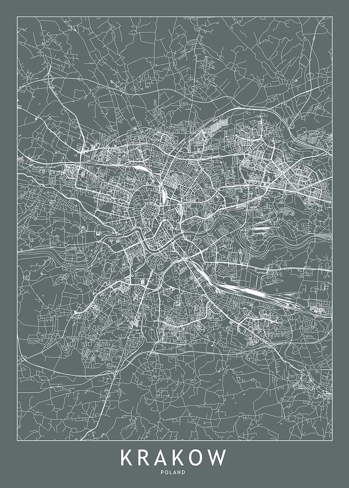 Krakow Grey Map