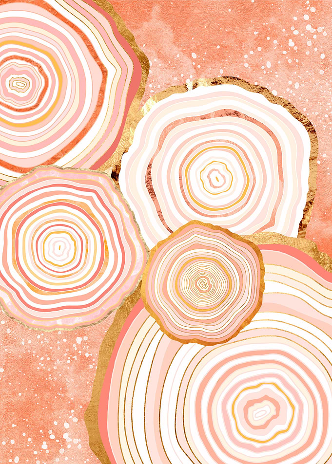 Coral Agate Abstract
