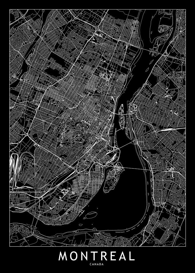 Montreal Black Map