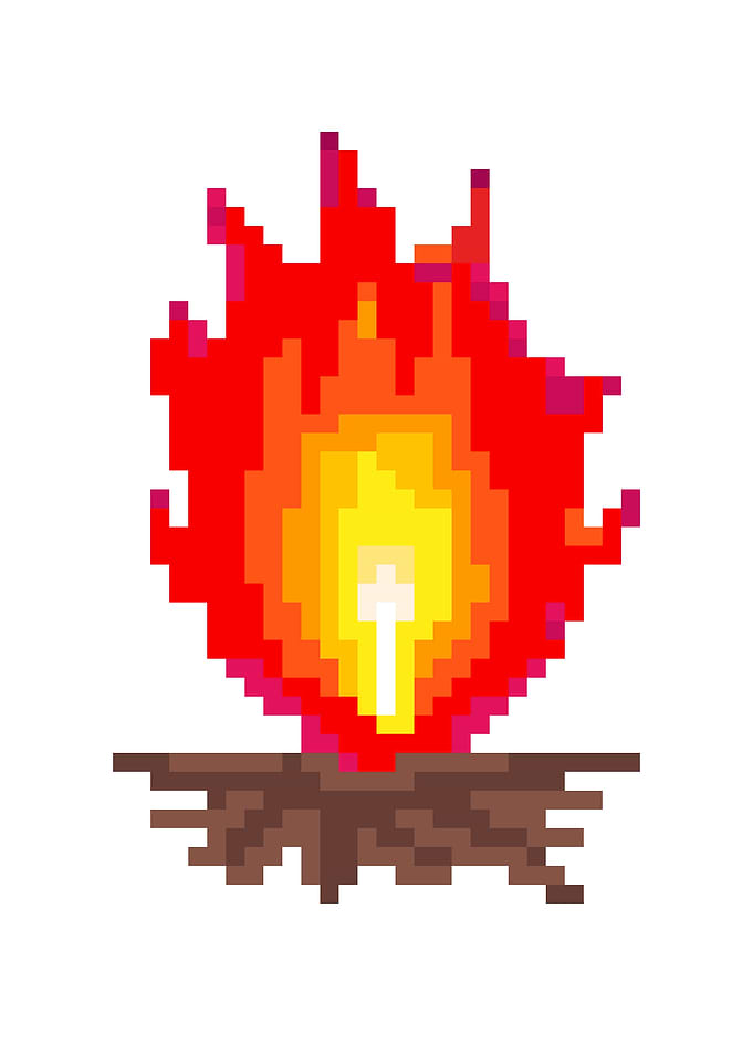 Pixel art fire pit