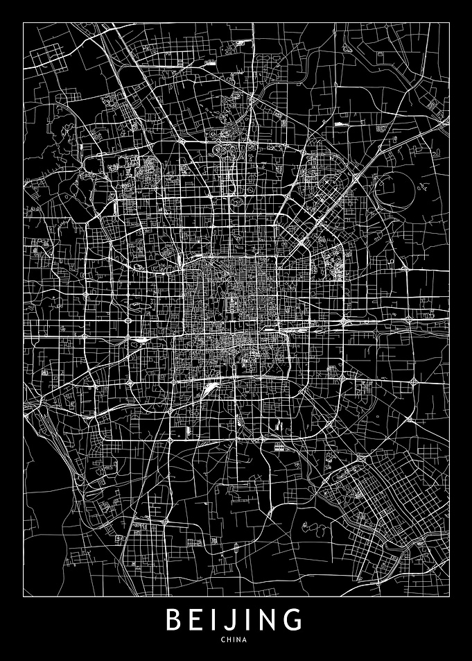 Beijing Black Map