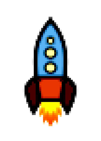 Pixel art rocket retro