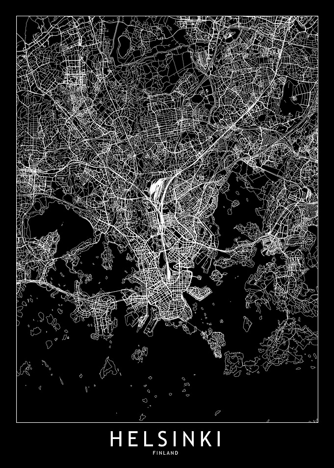 Helsinki Black Map