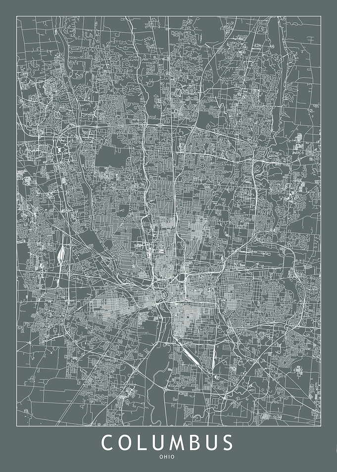 Columbus Grey Map