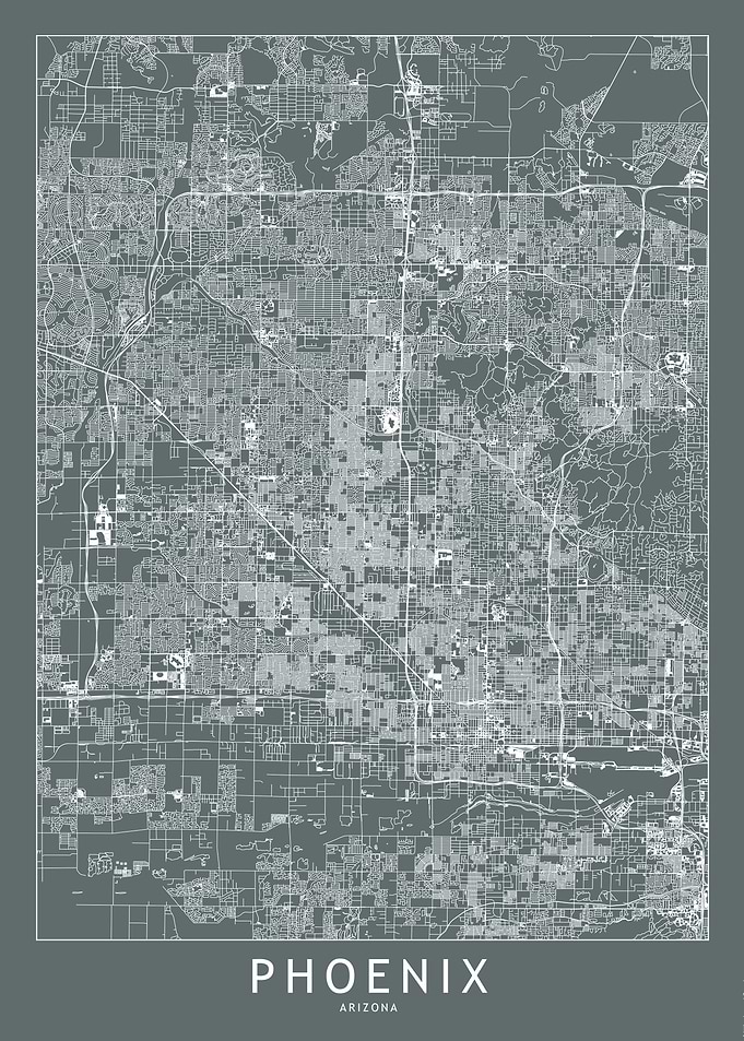 Phoenix Grey Map