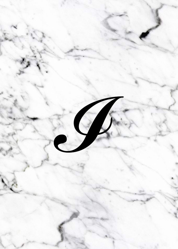 Letter I monogram Marble