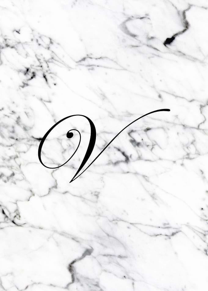 Letter V monogram Marble