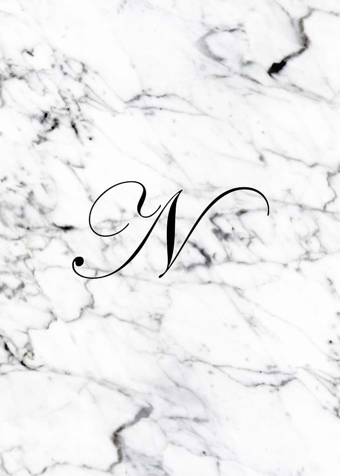Letter N monogram Marble