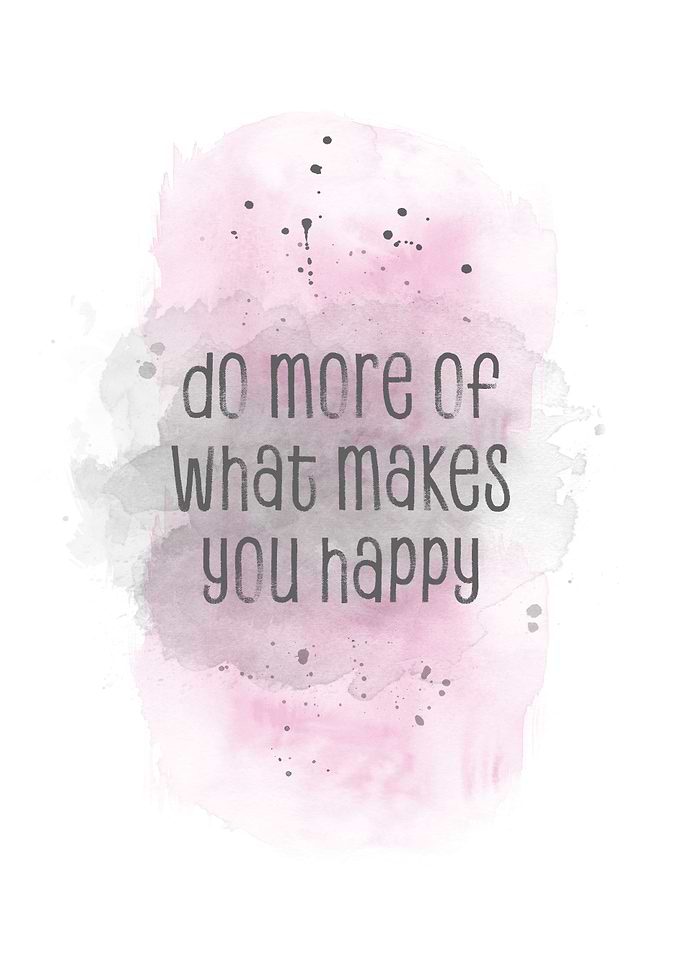 HAPPY watercolor pink