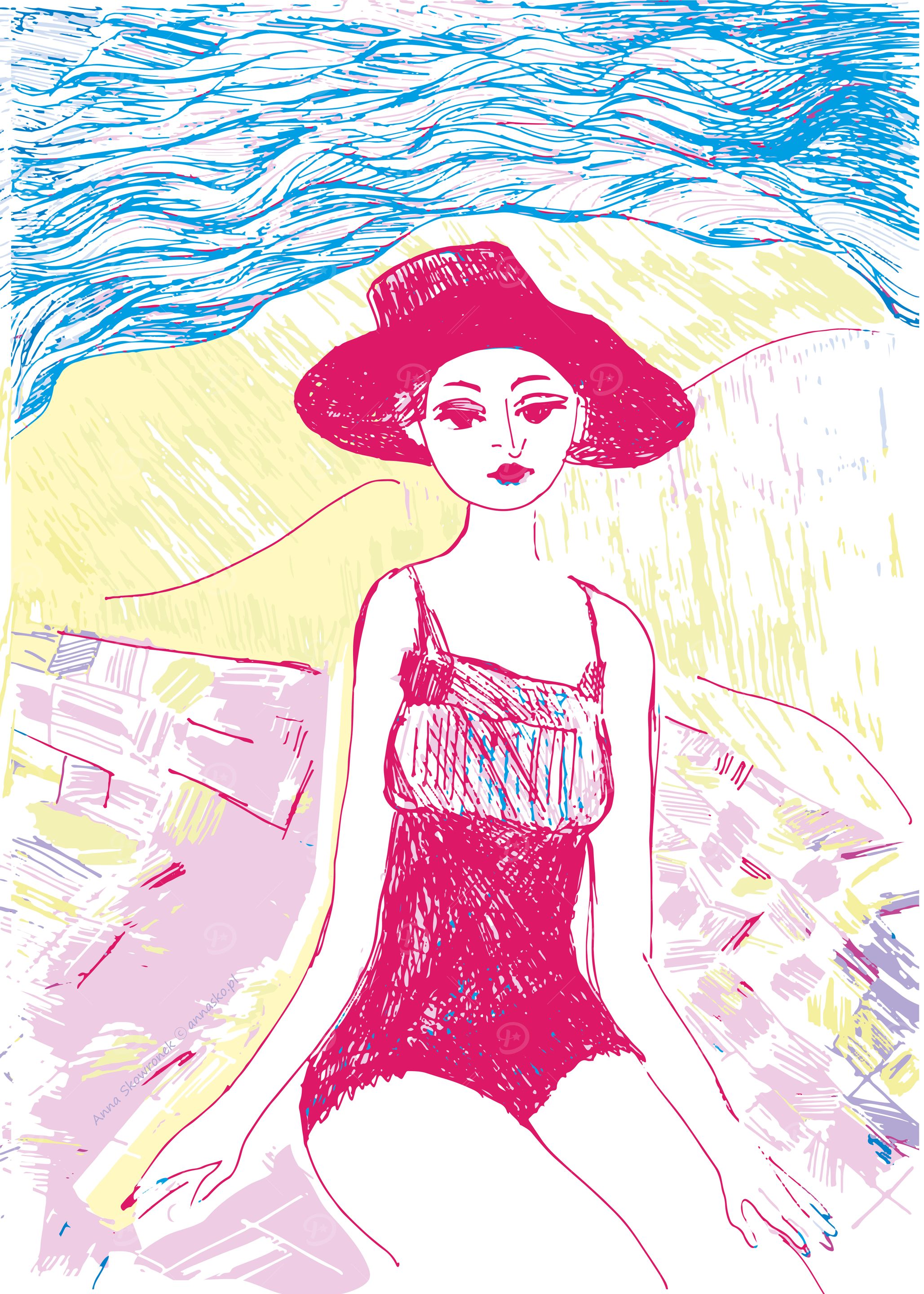 Woman on the beach picture