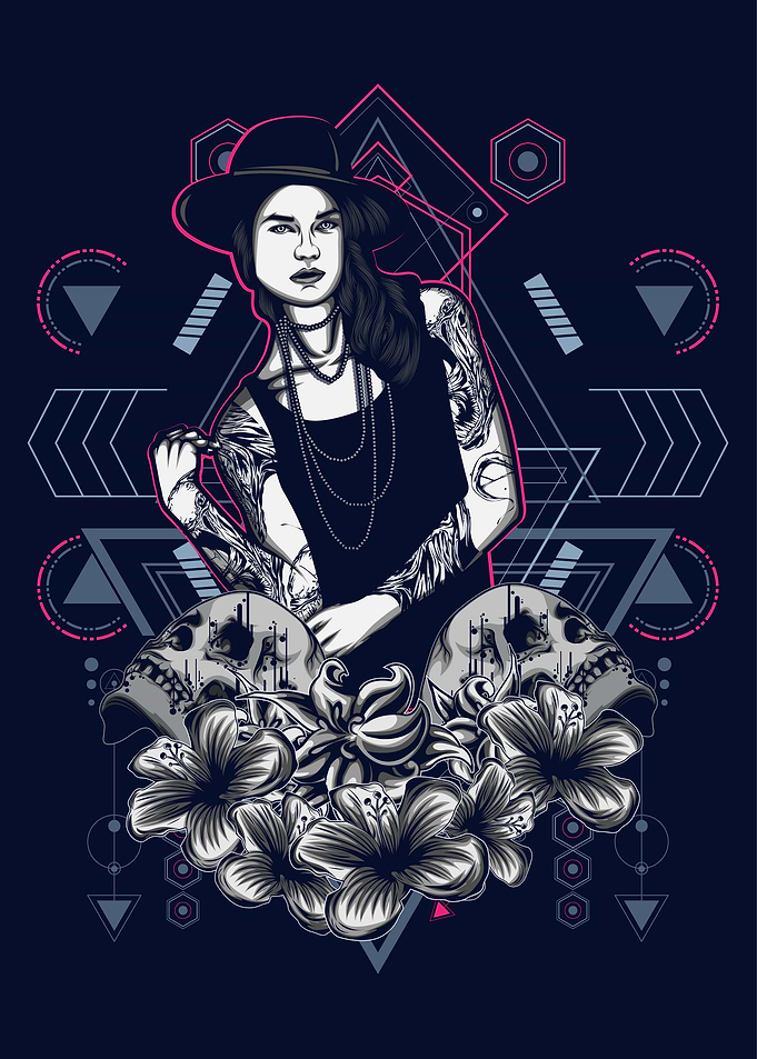 women with tattoo