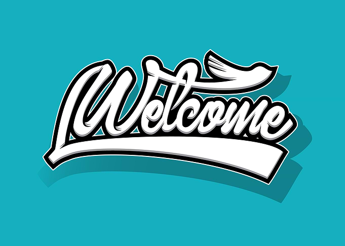 welcome lettering sign
