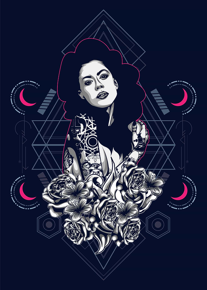 women with tattoo