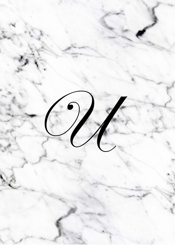 Letter U monogram Marble