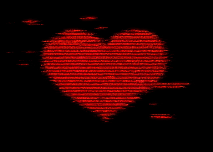 ASCII heart C64 glitch red