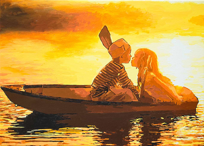 Little kids in a boat