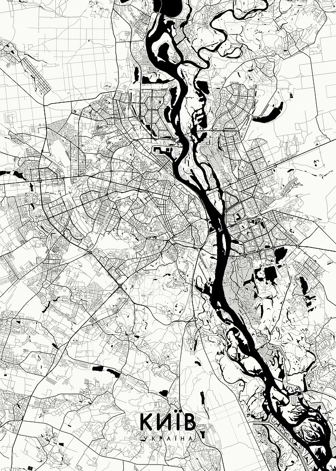 Kyiv map white