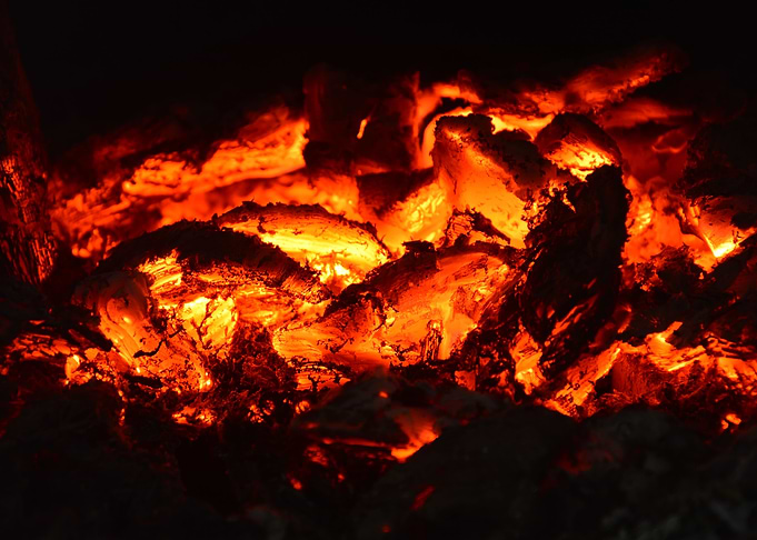 Burning coals
