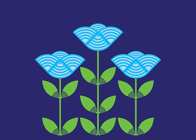 Japanese blue flowers