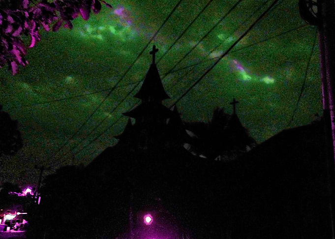 BALI CHURCH AT NIGHT