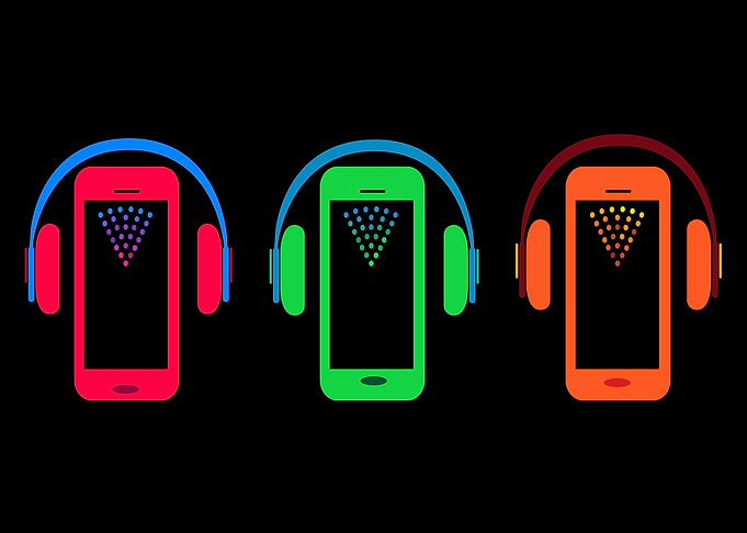 Mobile phone icons music