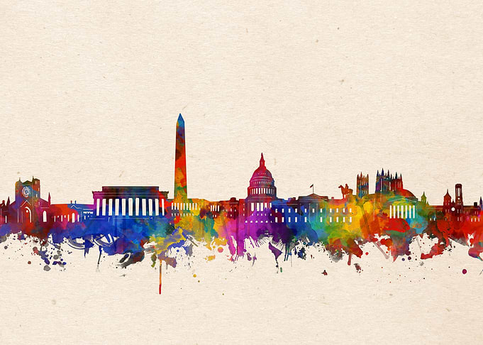 washington dc watercolor