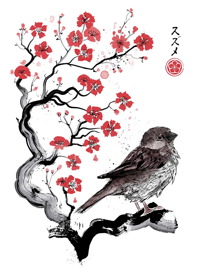 Little Sparrow sumie