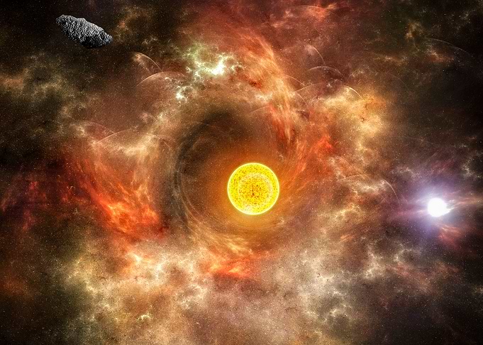 Sun and nebula