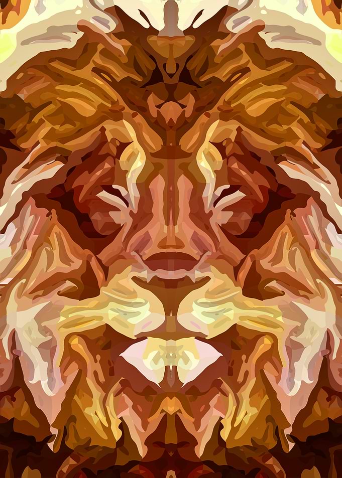 Lion Semi Abstract